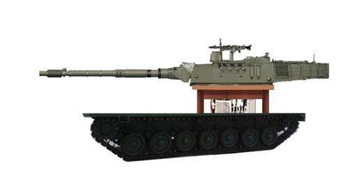 SG Light Tank 120mm Gun - Technology Breakthrough on turret mounting onto internal cube steel structure holder welded to bottom base plate of the local IFV chassis