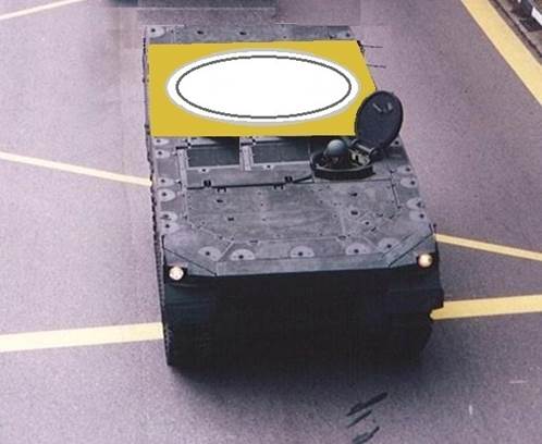Local IFV chassis with internal turret cube steel structure holder inserted & welded onto bottom base plate of the chassis 